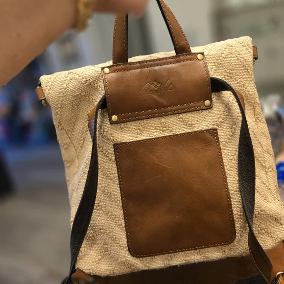 Patricia Nash Stylish Tan Backpack with Brown Accents - Picture 11 of 11